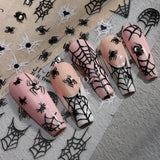 Lianfudai Spider Nail Art Stickers Halloween Design Ghost Skull Spider Webs Pumpkin Nail Decors Y2K Diamond Charms Manicure Decals GLJI-DZ