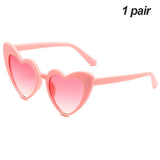 Lianfudai Summer Beach Sunglasses Women  Fashion Heart Shaped Glasses Girls Night Gift Bride To Be Glasses