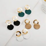 Lianfudai Korean Fashion Geometric Earrings Simple Round Pendant Earrings Irregular Personality Eardrop For Women Ear Ornaments