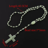 Lianfudai 12 PCS/Lot Factory Wholesale Multi-color Rosary Prayer Beads Classic Old Plastic Cross Pendant Necklaces Catholic Prayer Jewelry