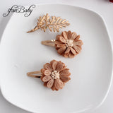 Lianfudai Fashion Flower BB Hair Clips Pin Headwear For Baby Kids Girl Hair Accessories 2 PCS/SET