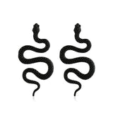 Lianfudai Punk Snake Drop Earrings for Women Retro Geometry Exaggerate Metal Animal Earrings Accessories Bar Birthday Party Jewelry Gifts