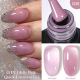 Lianfudai 7ML Gold Foil Quick Extension Gel Nail Polish Nude Purple Nail Flakes Vernis Semi Permanent UV Gel Nail Art Hard Gel