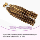 Lianfudai 28Inch Deep Wave 100% Virgin Human Hair Bulk for Boho Braided Extensions No Weft Human Hair Bundles for Braiding