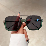 Lianfudai Vintage Oversized Sunglasses Fashion Men Women Square Shades Eyewear Trendy Ins Popular Brand Design UV400 Sun Glasses