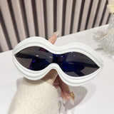 Lianfudai Y2K Fashion Brand Designer Luxury Oversized One Piece Sunglasses Women For Men Vintage Punk Trend Heterotypic Sun Glasses UV400