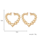 Lianfudai 2000s Jewelry Peach Heart Earrings Hip Hop Fashion Korean Punk Hoop Earrings for Women Cool Egirl Accessories Y2K  Aesthetic