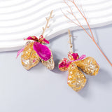 Lianfudai 2024 New ZAA Personality Metal Flower Earrings for Women Fashion Holiday Party Jewelry Gifts Wholesale