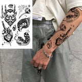 Lianfudai Black Raven Temporary Waterproof Tattoos Sticker Harajuku Henna Tattoo Women  Animal Tattoo Crow Temporary Tatoo Men Hb850