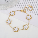 Lianfudai Color jewelry clover stainless steel new plant five-leaf flower bracelet hot jewelry jewelry gifts for women