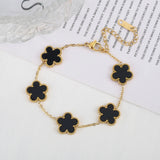 Lianfudai Color jewelry clover stainless steel new plant five-leaf flower bracelet hot jewelry jewelry gifts for women