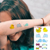 Lianfudai New Waterproof Temporary Tattoo Sticker Body Makeup Flame Finger Tattoos Smiley Black Square Rose Flower Art Flash Fake