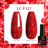 Lianfudai  7ML 2 IN 1 Water Light Cat Magnetic Top Coat Sparkling Glass Bead Magnetic Gel Nail Polish Semi Permanent UV Gel Polish