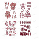 Lianfudai Brown Henna Tattoo Stickers for Hand Temporary Tattoos for Women Mehndi Transfer Tattoo Waterproof Fake Tatoo Wedding Body Art