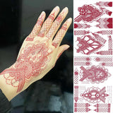 Lianfudai Henna Tattoo Stickers for Hand Waterproof Temporary Tattoos for Women Mehndi Transfer Tattoo Fake Tatoo Wedding Body Art