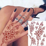 Lianfudai Henna Tattoo Stickers for Legs Waterproof Temporary Tattoos Women Mehndi Design Instant Fake Tattoo for Hand Sleeve Body Hena