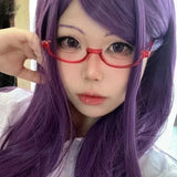 Lianfudai Anime Character Kamishiro Rize Cosplay Red Glasses Akemi Homura Role Play Half Frame Eyeglass Without Lens Accessories Eyewear