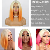 Lianfudai Red Bob Wig for Women Short Straight Middle Part Wigs Cosplay Party Synthetic Heat Resistant Fake Hair Shoulder Length Wig