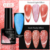 Lianfudai 7ML Black Crystal Cat Magnetic Gel Sparkling Glitter Gel Nail Polish Semi Permanent UV Gel Nail Art No Need Base Color