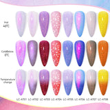 Lianfudai 7ML Auroras Thermal Gel Nail Polish Nude Dark Purple Glitter Gradient Temperature Color Changing Nail Art Gel Varnishes