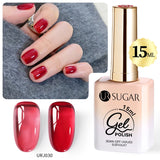 Lianfudai 15ml Wine Cherry Red Jelly Gel Nail Polish Christmas Nails Art Gel Polish Translucent Nail Gel for Winter Manicure Art