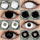 Boxtoday Colored Contact Lenses for Eyes Cosplay Contact Lenses Crazy Lenses Halloween Eyes Lens 1Pair White Lenses Black Lenses