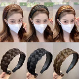 Lianfudai Wig Braided Headbands for Women Fishbone Wide Twist Hairbands Handmade Head Hoop Hair Bands Styling Headwear Accessories Gift