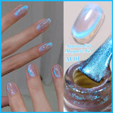 Lianfudai  Mint Green Color Cat Magnetic Gel Nail Polish Sparkle Glitter Gel Varnis Semi Permanent 10ml for Summer Manicure DIY