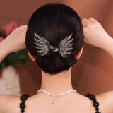 Lianfudai Korean Style Women's Hair Twister Crystal Wings Curler Exquisite Temperament Hairpin Curling Hair Hairpins Hair Accessories