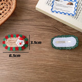 Lianfudai 2pc Cute Crochet Hair Bow Baby Christmas Hair Clips Wool Knit Hair Pins Kids Santa Hairpins BB Barrettes Girls Hair Accessories