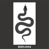 Lianfudai Black Snake Temporary Tattoo Stickers for Women Men Body Waist Lating Waterproof Fake Tattoo Dark Wine Big Size Snake Tattoo New