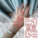 Lianfudai Henna Tattoos for Hand Mehndi Design Stickers for Women Fake Tattoo Body Art Hena Tatoo Temporary Waterproof