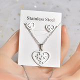 Lianfudai 2024 New Stainless Steel Fashion Vintage Earrings Pendant Hip Hop Versatile Set Jewelry Gift Wholesale