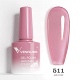 Lianfudai Venalisa Nail Gel Polish Jelly Color HEMA FREE Nude Pink Semi Permanent Soak Off UVLED Gel Nail Polish Sparkle Gel Varnish