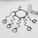 Lianfudai Fashion Punk Style Creative Finger One Piece Bracelet Ring Detachable Cool Ring Party Jewelry Accessories