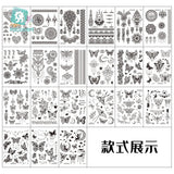 Lianfudai Size:158*120mm New Butterfly Tattoo Plain Flower Sexy Finger Collarbone Dark Waterproof Temporary Tattoo Sticker