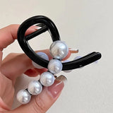 Lianfudai Cross Pearl Hair Clip for Women Fashion French Elegant Hairgrips Korean Style Hair Claw Clips Girls Hairpin New Hair Accessories