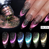 Lianfudai 7ml Cat Magnetic Gel Nail Polish Semi Permanent Dynamic Glitter Reflective Nail Gel Soak Off UV Gel Nail Art Varnish