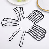 Lianfudai Black Metal Hair Fork Clip Salon Women Hairpins Combs Messy Bun Hairside Clips Side Combs Updo Sticks Hair Styling Tool Headwear