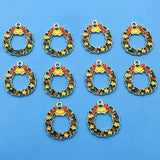 Lianfudai 10Pcs/Pack 11styles Christmas Charms Enamel Alloy Pendants Craft Supplies Beads Pendants For Jewelry Making Christmas Pendant