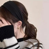 Lianfudai 2025 Korea Fashion Elegant Wide Hairbands Headband Women Girls Gift Scrunchie Hair Head Hoop Band Accessories Headdress Headwear