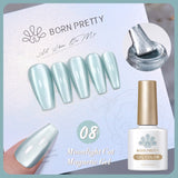 Lianfudai  Mint Green Color Cat Magnetic Gel Nail Polish Sparkle Glitter Gel Varnis Semi Permanent 10ml for Summer Manicure DIY