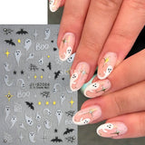 Lianfudai Spider Nail Art Stickers Halloween Design Ghost Skull Spider Webs Pumpkin Nail Decors Y2K Diamond Charms Manicure Decals GLJI-DZ