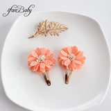 Lianfudai Fashion Flower BB Hair Clips Pin Headwear For Baby Kids Girl Hair Accessories 2 PCS/SET