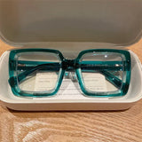 Lianfudai Square Anti-blue light Large Frame Eyeglasses fashion street Optical Reading Glasses ladies Customization Myopia Glasses