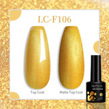 Lianfudai 7ML Aurora Top Coat Sparking Gel Nail Polish Semi Permanent UV Gel 2 In 1 Function Top Coat UV LED Nail Art Gel Varnish