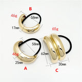 Lianfudai U-shaped Hollow Glossy Metal Elastic Hair Rope Hoop New Headband for Women Fashion Jewelry Hair Accessories 2024 New