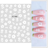 Lianfudai Simple Flowers 3D Nail Stickers Spring Summer Blossom Floral Tulip Fruit Nail Art Decals Adhesive Sliders Manicure Decorations