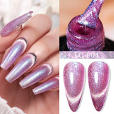 Lianfudai 7ML Auroras Thermal Gel Nail Polish Nude Dark Purple Glitter Gradient Temperature Color Changing Nail Art Gel Varnishes