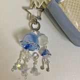 Lianfudai jellyfish aesthetic beaded keychain y2k Handmade